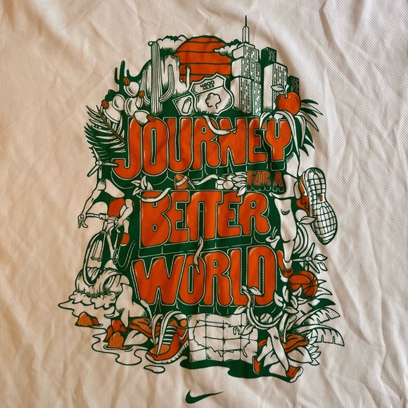 Nike “Journey For a Better World” Dri-Fit women’s white XL thin white top - Picture 12 of 15
